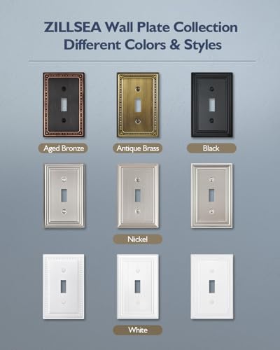 Switch Plates Outlet Covers, 2-Pack Aged Bronze Metal Wall Plates - color: Aged Bronze, size: 1 Toggle 2PK