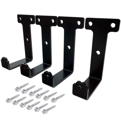 4 PCS black heavy duty metal flat j hooks for hanging 320 lbs,wall mount hooks,plant hanger large steel utility masonry industrial hook for Hanging Garage Storage Home Office Gym Sports Equipment(XL) - size: X-Large