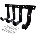 4 PCS black heavy duty metal flat j hooks for hanging 320 lbs,wall mount hooks,plant hanger large steel utility masonry industrial hook for Hanging Garage Storage Home Office Gym Sports Equipment(XL) - size: X-Large