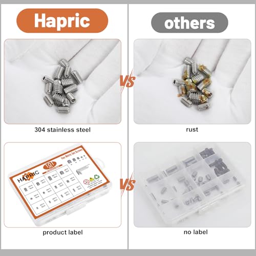 101-Pcs Metric Set Screw Assortment Kit, 304 Stainless Steel, M3-M8 - color: Silver-Metric-101 Pcs