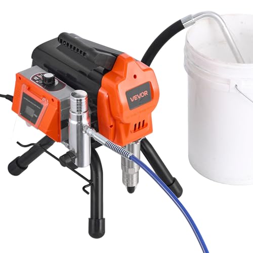 VEVOR Stand Airless Paint Sprayer, 1500W, 3300PSI High Pressure Airless Sprayer, Cleaning Brush, Hose, Extension Rod, Nozzles, Electric Spray Paint Machine for Large Apartments, Factory Buildings - size: 1500 W