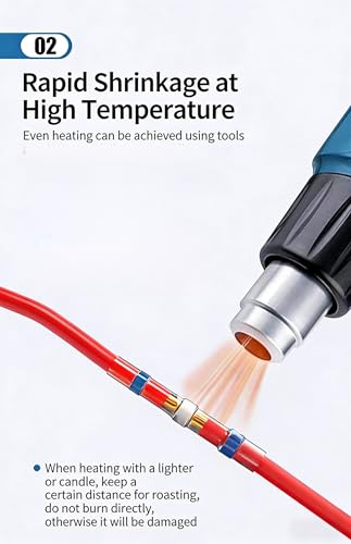 800PCS Solder Seal Wire Connector Kit with Mini Heat Gun, 200PCS Waterproof Solder Sleeves & 600PCS Heat Shrink Tubing, Professional All-in-One Electrical Wire Splice Set for Marine Boat Automotive
