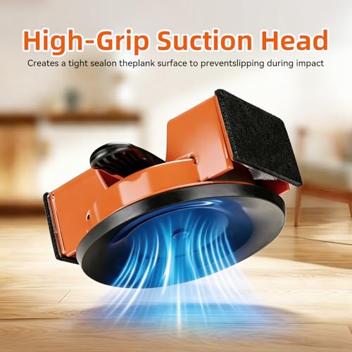 Floor Gap Fixer Tool,Heavy Duty 90° Striking Surface Floor Suction Cup Tool with Slot Cutter and Silicone Pad & Rubber Mallet for Repair Laminate Vinyl Hardwood Flooring - size: 90° Striking Surface