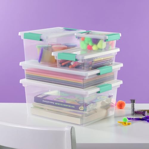 Sterilite Clip Box, Stackable Clear Plastic Bins- Mini, 24-Pack - size: Mini, style: 24 Pack