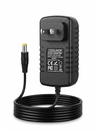 24V 1.5A Power Supply Cord 36W AC DC Adapter,100V-240V AC to DC with 5.5mm * 2.1mm Plug, Suitable for LED Light Strips, Safety Closed-Circuit Monitoring, Routers.