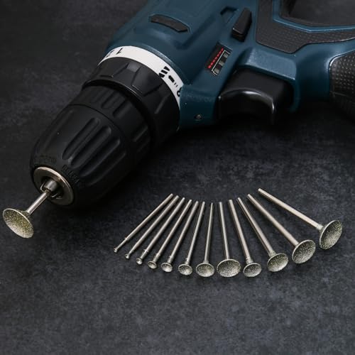 13Pcs Bowl Shape Diamond Burr Bits for Dremel Bits with 3/32", 1/8" Shank - style: Style 3