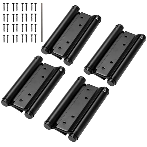 KOLET 6 Inches Double Action Door Hinges, Matte Black, 4 Pack - color: Matte Black, size: 6 Inch