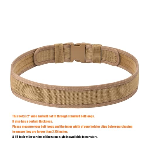 Security EMS EMT Firefighters Work Belt 2" Wide Camping Hiking Utility Tool Belt Airsoft Paintball Gear Holster Belt - color: Brown(2 Inch Width), size: Medium
