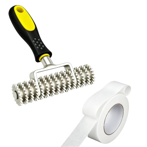 Carpet Seam Roller with Double Sided Carpet Tape Kit, Ergonomic Non-Slip Handle, 2.4" x 11 Yd (33 Ft) Strong Adhesive Residue Free, Heat-Free DIY Carpet Seam Repair for Home & Commercial Use - size: Roller & Tape Combo Kit