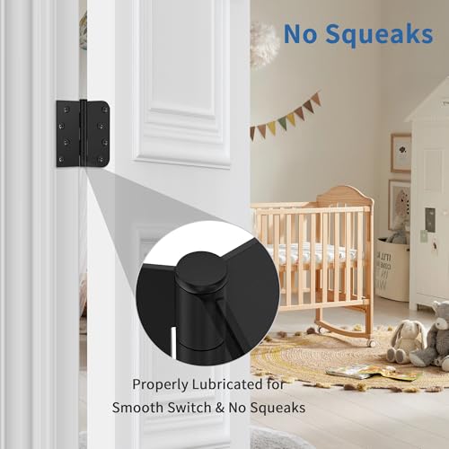 18 Pack Matte Black Door Hinges 4 Inch, Exterior Door Hinges - color: Matte Black, size: 4" 18 Pack