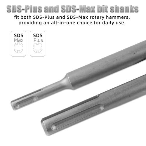 ZKH 9PCS Concrete Hole Saw Kit, Masonry Hole Saw 30 40 65 80 100 MM with 2 Drill Bits and SDS Plus & Max Shank, Hole Saw Set for Concrete Cement Brick Stone Wall Drilling