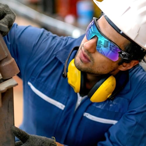 OXG Work Safety Glasses for Men Women, ANSI Z87.1 UV Protection - color: 12p-multicolor