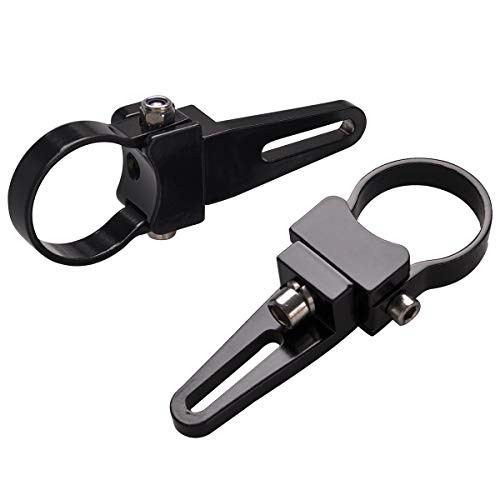 Universal-Fit 360° Adjustable 1.5" Tubular Clamp Light Mounts for Offroad LED Light Bar Easy Positioning on Trucks & SUV Tube Surface, High-Grade Light Weight Aluminum, Black Sleek Finish, 2 PCS Set - size: 1.5" (38mm)