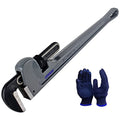 24 Inch Aluminum Pipe Wrench, 4"/100mm Adjustable Cr-Mo Jaw Opening Heavy Duty Straight Handle Plumbing Wrenches, Perfect Plumbers Tool Exceed GGG Standard - size: 24-IN, style: Straight