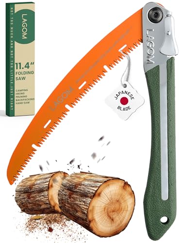 LAGOM Folding Pruning Saw | 11.4" Curved Blade | SK5 Steel | Secure Lock - style: Curved 11.4" Single