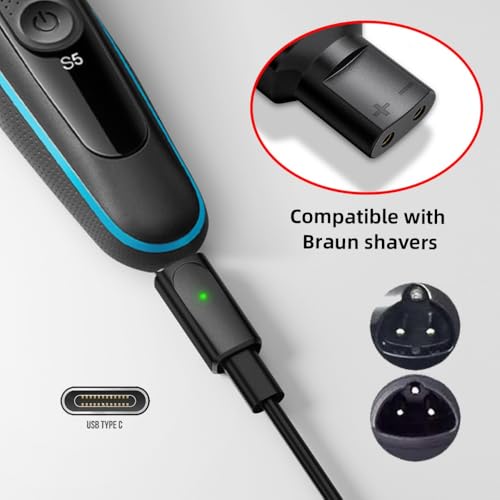 2-Pack USB-C Female to 2-Pin Power Charge Adapter Compatible with Braun Series Shaver Adapter 5V to 12V - style: 2PCS USB-C to 2-Pin