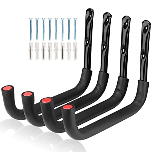 12.7 Inch Heavy Duty Large Tool Hanger, 4 Pack Wall Mounted Garage Storage Hooks, Indoor Outdoor Organizer Rack Load Capacity 50lbs - size: 12.7in-4 Pack