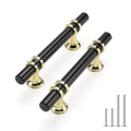 Rergy 10 Pack 3 Inch Hole Center Black and Gold Cabinet Handles - color: Black&Gold, size: 3in Hole Center(76mm)