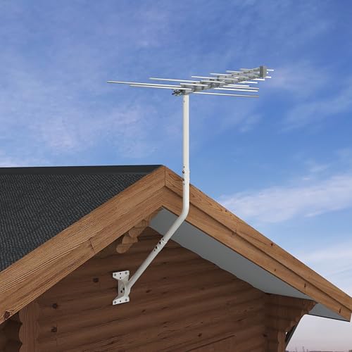 CEKAY J-Pole Mount for Antenna & Weather Station, 1.25 x 49.75 in, White - size: 49.75"