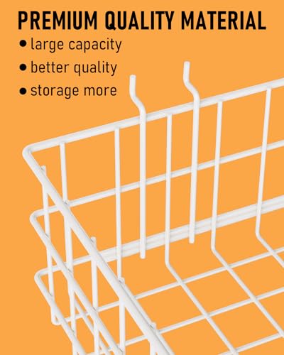 INCLY 4 Pack Pegboard Baskets Bins Set, White Metal Pegboard Accessories - color: White