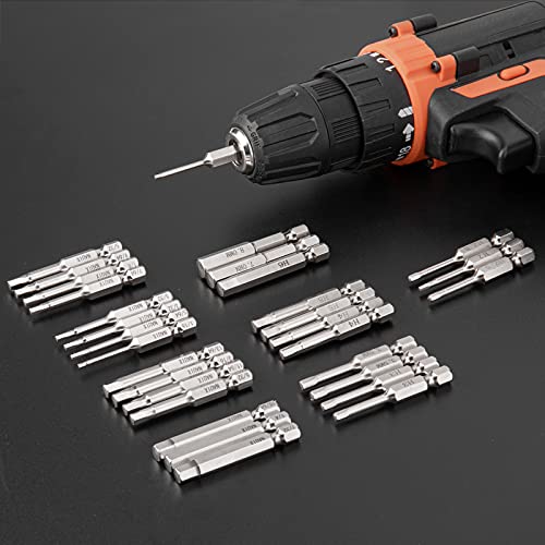 NAUIX 30-Piece Hex Head Allen Wrench Drill Bit Set (Metric & SAE) - style: 30 Piece Hex Head