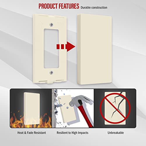 ENERLITES Screwless Blank Outlet Covers Wall Plate, 1 Pack, Light Almond - color: Light Almond, size: Screwless