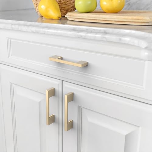 Asidrama 10 Pack 3 Inch(76mm) Brushed Brass Kitchen Cabinet Handles, Cabinet Pulls Kitchen Cabinet Hardware for Cupboard Drawer Pulls - color: Brushed Brass, size: 3" Hole Center(76mm), style: 10 Pack