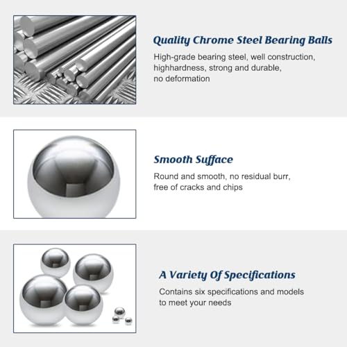 360PCS 5.5mm Carbon Steel Precision Balls, Mirror Polished Bearing Balls for Drawer Slides, Casters, Door Locks & DIY Projects - size: 360 Pcs - 5.5mm, style: Stainless Steel