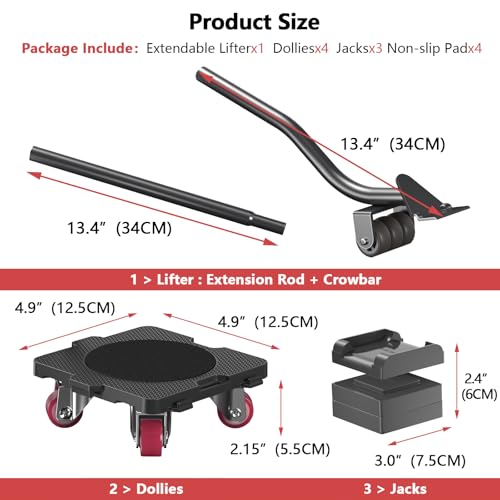 ONEON Furniture Mover with Wheels & Aux. Lifter-Connect Dolly