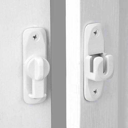 Matte White Barn Door Latches,90/180 Degree Gate Lock_B - color: Matte White