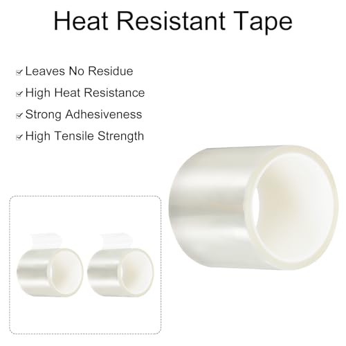 uxcell Clear Heat Tape, 1 Roll 100mmx33m 108ft High Temperature Heat Resistant Tape for Sublimation,Heat Vinyl Press,Heat Transfer, Circuit Board, No Residue - color: Clear, size: 100mmx33m
