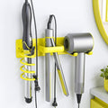 Tindbea Hair Dryer Holder Wall Mount Aluminum Alloy Hot Tools Organizer - color: Bright Yellow