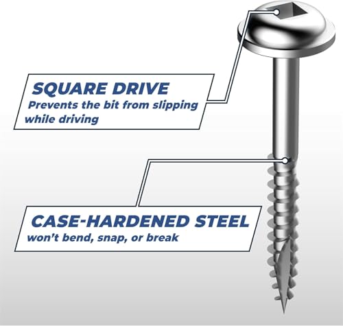 Kreg Zinc Pocket-Hole Screws - SML-F125-100, 100 Count, 1-1/4 Inch