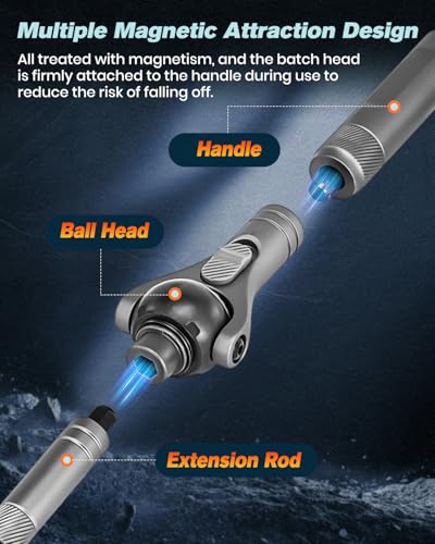 Saker Upgraded Magnetic Screwdriver Set: 40-in-1 Ratchet Screwdriver Tool Kit with 180° Ball-Joint Handle - Portable S2 Bits Precision Repair Tool Set for Computer Phone Watch Camera Bike - style: 40 in 1 Classic