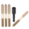 10pcs Hex Drive Hanger Bolts W/Driver M8-1.25x80 Zinc Plated - size: M8-1.25x80mm