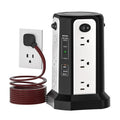 PASSUS PD65W USB C Fast Desktop Power Strip Surge Protector - color: Black White-4C1A