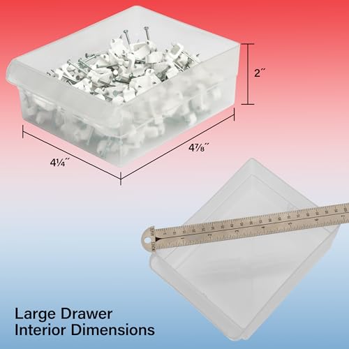 Akro-Mils 26-Drawer Plastic Storage Cabinet, 20" W x 6" D x 10" H, White - color: White, size: 26 Drawer, style: 1 Pack