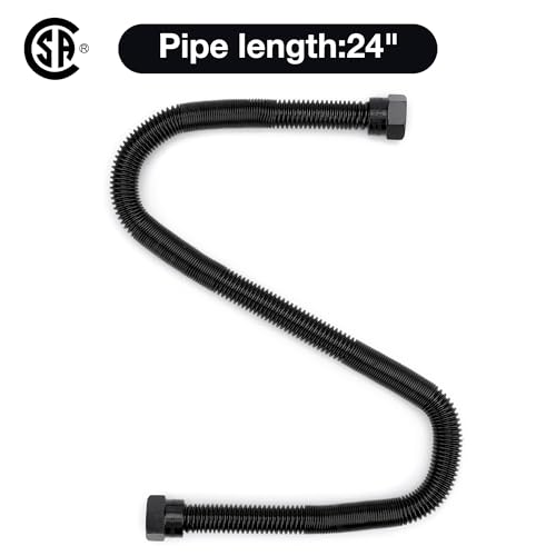 Stanbroil 1/2" OD x 3/8" ID 24" Non-Whistle Flexible Gas Line Connector Kit - size: 24"