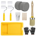 20PCS Paint Brush and Roller Set,Small Paint Roller Set Sponge Applicators, Tray Liner, Mixing Cups & Sticks, Painting Supplies for Cabinet Furniture, DIY All-in-One Paint Tools (2 Inch)