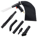 2-in-1 Pneumatic Air Vacuum & Blow Gun Kit with Dust Bag, Air Blow Gun Vacuum Tool for Dust Cleaning, Inflation & Workshop Use, Includes Aluminum Tube, L‑Shaped Hose, Brushes & 1/4‑18 NPT Fitting