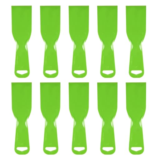 HARFINGTON 10pcs Putty Scraper 2" Width 3mm Thin Flexible Plastic Putty Knives for Taping Drywall Spreading Painting Wall Scratching - color: Green, size: 2"