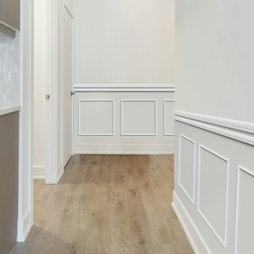 Melkus Peel and Stick Wall Molding Kit, 3 Sets 24" x 24" Precut Wainscoting Panels, Self Adhesive Molding Trims for Interior Wall Décor - size: 3 Set/24"x24"