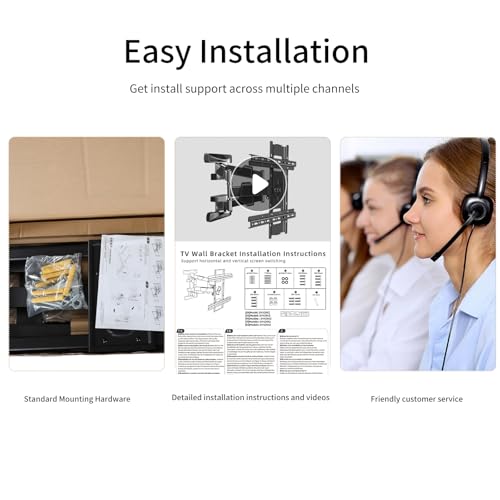 Portrait TV Mount for 32-65 inch, Vertical TV Mount ±90° Rotating - size: 32-65 Inch