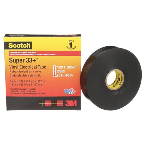 3M Scotch Super 33+ Electrical Tape - 3/4 in x 36 yds, Black, 1 Roll - size: 3/4 in x 36 yd