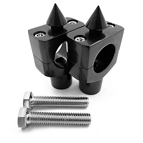 HTTMT- 1.25" / 31.25mm Black Motorcycle Handlebar Riser Compatible with H-D Sportster Softail Victory cruisers [P/N: MT030-008A-1.25-BK] - color: Black, size: Spike 1.25 inch