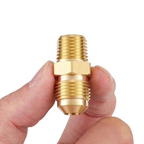 4 PCS 3/8 Inch Brass Propane Adapter Fitting, 3/8"Male Flare x 1/4"Male NPT - size: 3/8"Flare x1/4" NPT