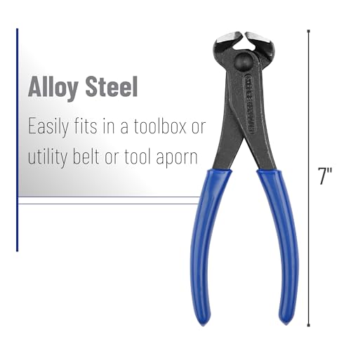 Bates- Nail Puller, Blue, Nail Remover Tool, Cutting Pliers, Carpenter Tools, Staple Puller, Nail Puller Tool, End Cutting Pliers, Nail Pliers, Nail Pulling, Nail Puller Pliers, Nippers Tool - color: Blue, size: 7", 1 Pack