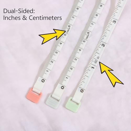 Sewing Retractable Measure Tape | Soft Fabric & Body Measuring for Accurate Sewing and Body Measurements | Durable Cloth Tape Measure with Retractable Design Double Sided Measuring cm and inches