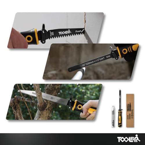 8-In-1 Multi Blades Hand Saw, Drywall, Hacksaw, Jab Saw & Wood Cutter Tool - color: 8-in-1 Yellow