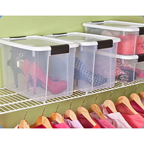 Sterilite Ultra Latch Box with Lids for Home and Office, 30 Quart, 12-Pack | Heavy-Duty and Stackable Plastic Containers with Latches for Closet, Cabinet, Bedroom, Bathroom and Dorm Room Organization - size: 30 Quart